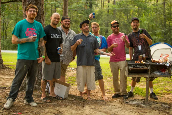 Ryan Wiley, Todd Elvers standing in the grass