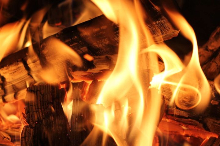 a close up of a fire